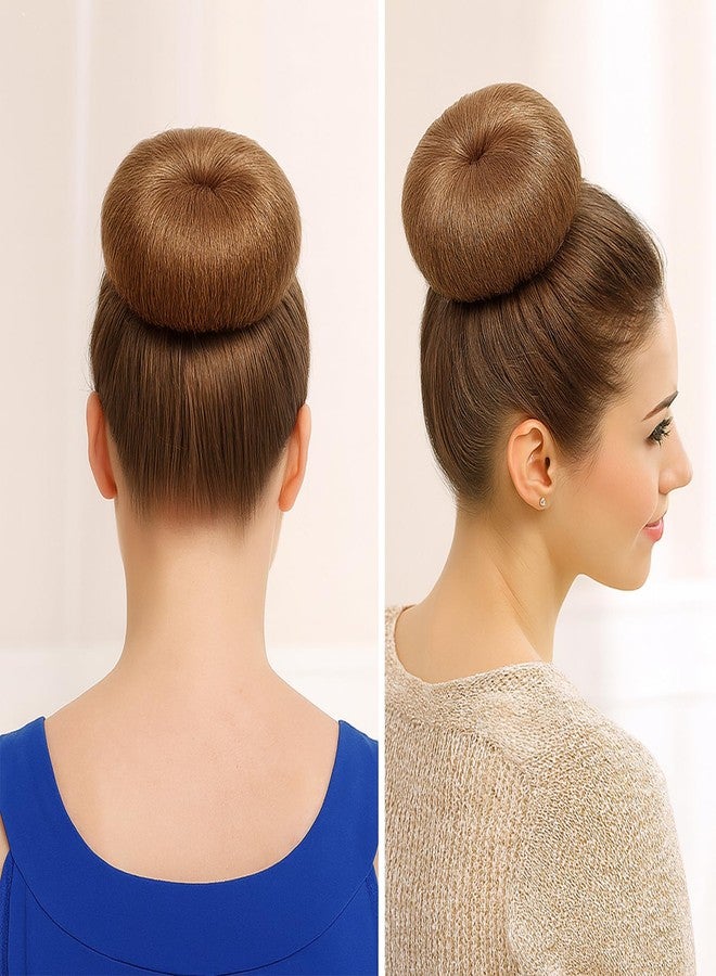 GERILKAI 3 Pcs Brown Hair Bun Maker - Hair Donut Set for Kids Girls Women(Medium) 3 Elastic Bands, Hair Donut Bun Maker Tool for Short and Thin Hair Crown Shapers Accessories (3 Inch) - Image 4